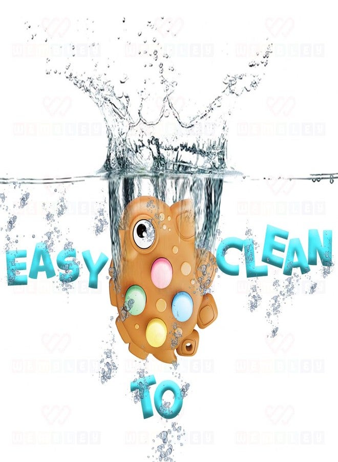 ويمبلي لعبة ويمبلي الموسيقية التفاعلية للأطفال الرضع | لعبة حسية تفاعلية | مصنوعة من السيليكون الآمن غذائيًا | لعبة فقاعات تصدر صوت فرقعة | مقاومة للماء، هدية للأطفال من 9 إلى 24 شهرًا (بني) - Image 4